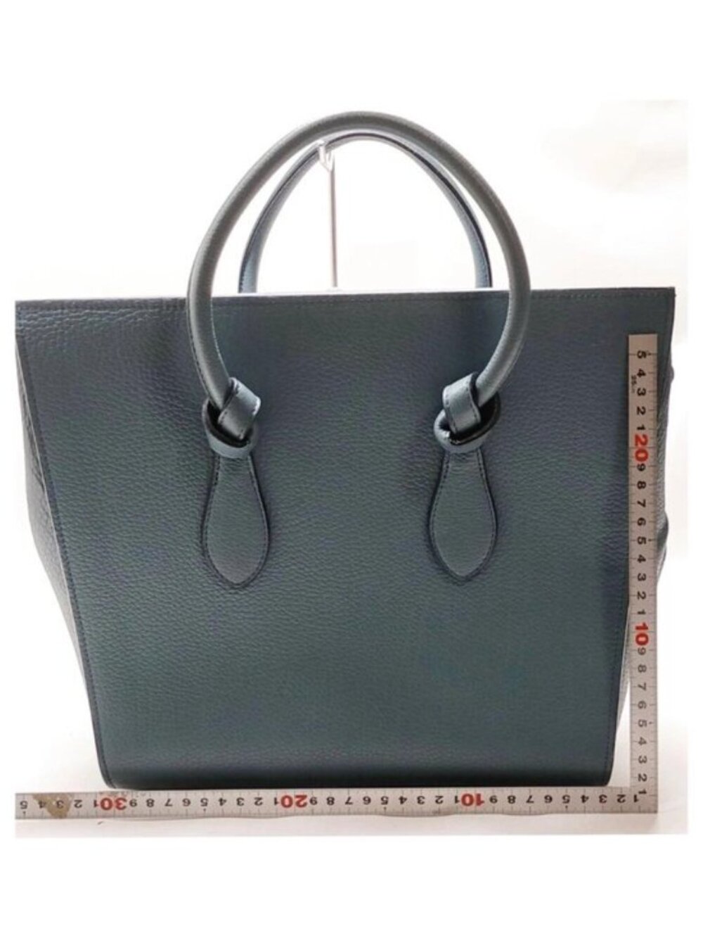 Authentic Celine Cabas Phantom Leather Tote Bag w/ Pouch Blue - Picture 3 of 16